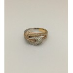 18ct Two Tone Abstract Diamond Ring